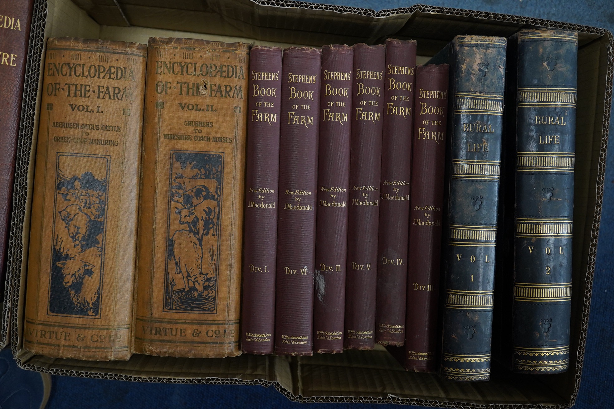 Sherer, Jon - Rural Life ... in the Management of Horses, Dogs, Cattle, Sheep ... modern farming, gardening, shooting, angling ... and a complete system of modern veterinary practice. bound as 2 vols. engraved pictorial